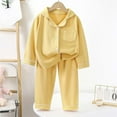 thumbnail image 3 of SGMVNU Kids & Toddler Girls Boys Pajamas 2 Piece Pj's Set Cotton Sleepwear Long Sleeve Sleepwear and Pants Set Winter Kids Clothes Size 3-4 Years, z929C-Yellow, 3 of 3