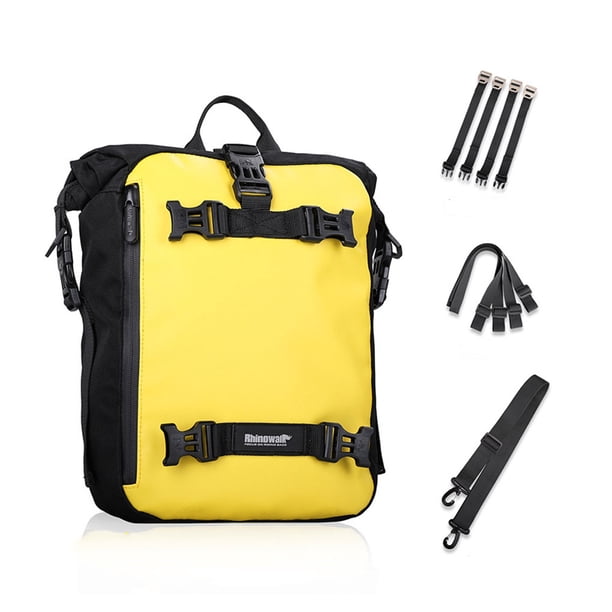 Sonducket Bolsa de alforjas de Motor, estante trasero impermeable multifuncional, bolsas de equipaje para maletero de motocicleta, Ciclismo Amarillo