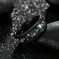 thumbnail image 2 of Black IP Tungsten Ring 8mm Galaxy Series w/ Opal Inlay in Different Styles Wedding Band for Men Women w/ FREE Engraving Options, 2 of 5