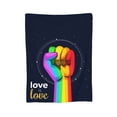 thumbnail image 7 of DouZhe Ultra-Soft Micro Fleece Lightweight Flannel Bed Blanket, Rainbow Lgbt Pride Love is Love Print Cozy Warm Throw Blankets, 50"x40", 7 of 7