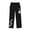 Black, variant on Wilark Girls Graphic Sweatpants with Pockets Size 8, Cute Straight Leg Casual Elastic Waist Kids Track Pants Gray