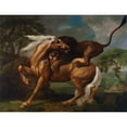 thumbnail image 2 of George Stubbs 24x19 Black Ornate Framed Double Matted Museum Art Print Titled: A Lion Attacking a Horse (1762), 2 of 5