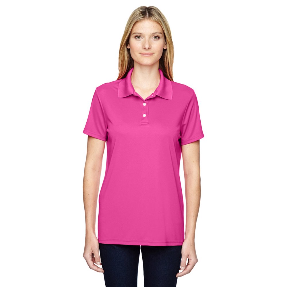 Hanes Hanes 480W Cool Dri Ladies Polo Shirt Pink Small