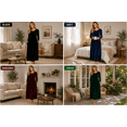 thumbnail image 4 of Cavosen Velvet Dresses for Women Crew Neck Long Sleeve Maxi Evening Gowns with Pocket Cocktail Elegant Dress, 4 of 7