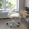 thumbnail image 3 of Flash Furniture Kelista Mid-Back Light Gray Mesh Swivel Ergonomic Task Office Chair with White Frame, Flip-Up Arms, and Transparent Roller Wheels, 3 of 9