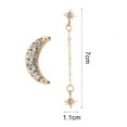 thumbnail image 4 of Ayyufe Pack Of 2/Set Earring Vintage Moon Star Chain Rhinestone Alloy Unique Ear Stud for Women, 4 of 7