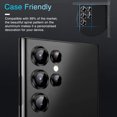 thumbnail image 3 of Dteck for Samsung Galaxy S23 Ultra Camera Lens Protector Accessories Cover Camera Screen Protector Tempered Glass for Samsung Galaxy S23 Ultra Aluminum Edge Metal Case Friendly,Black, 3 of 4
