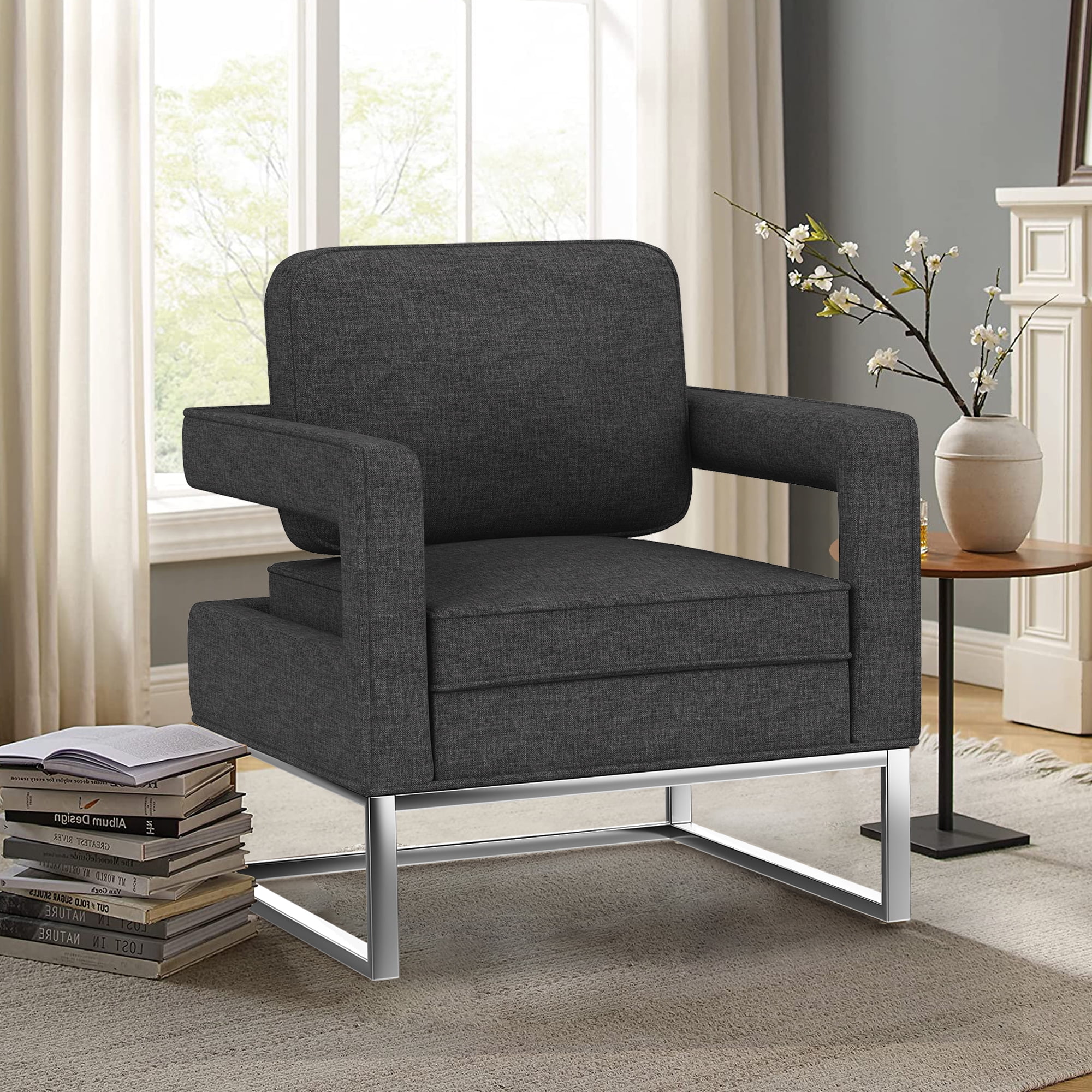 Andeworld Accent Chair, Mid Century Living Room Armchair Upholstered Modern Sofa Chairs for