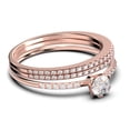 thumbnail image 2 of Dazzling Minimalist 1.55 Carat Classic Round Cut Diamond Moissanite Affordable Engagement Ring, Wedding Ring in10k Solid Rose Gold, Gift For Her, Trio Set, Matching Band, Promise Ring, 2 of 4