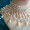 thumbnail image 4 of Elegant Handmade Layered Pearls Shoulder Necklace Choker for Women Weddings Party Beaded Body Jewelry Shawl Collar, 4 of 4