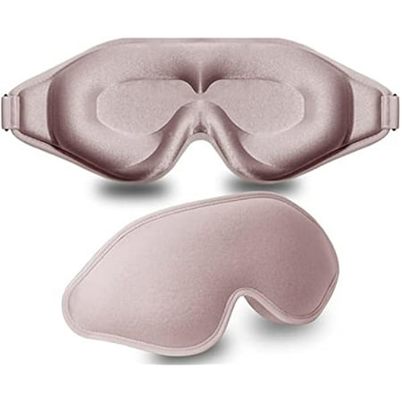 mlp001 Sleep Mask, 3D Deep Contoured Eye Covers for Sleeping, 99% Block Out Light Eye Mask,Zero Pressure Cup Blindfold for Men Women, with Adjustable Strap for Sleeping, Yoga, Traveling (Pink)