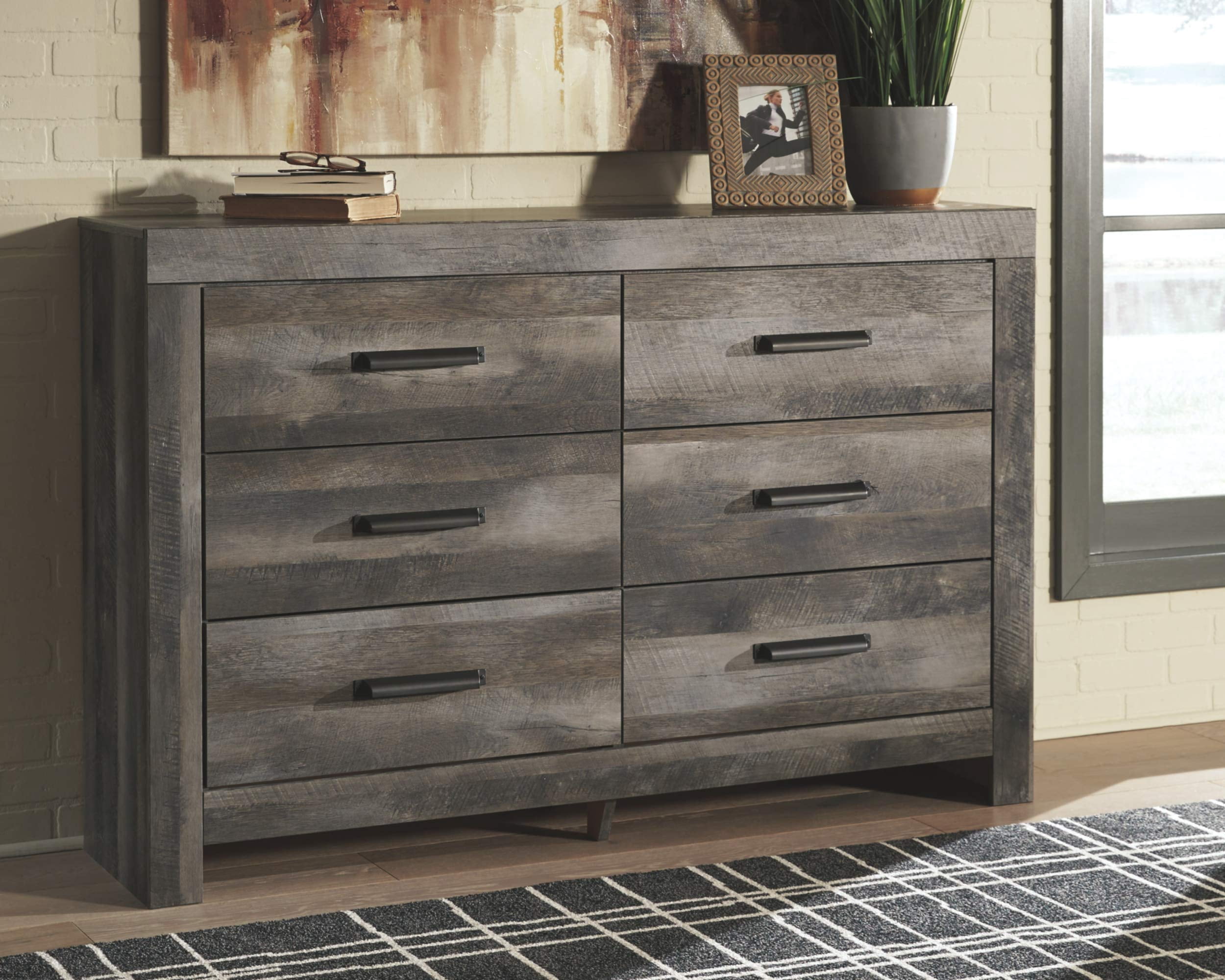 Ashley Furniture Wynnlow 6 Drawer Double Dresser in Gray