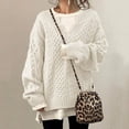 thumbnail image 1 of MKLEKYY Chandails Confortables pour Femmes, Mode Décontractée, Motif Uni, Chandail à Manches Longues en Tricot, 1 of 4
