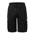 thumbnail image 4 of SOOMLON Cargo Shorts Men Dress Straight Leg Summer Hiking Pants Camping Clothing Men Sport Shorts Pocket Comfy Shorts Workwear Shorts Mid Waist Slim Fit Shorts Black L, 4 of 7
