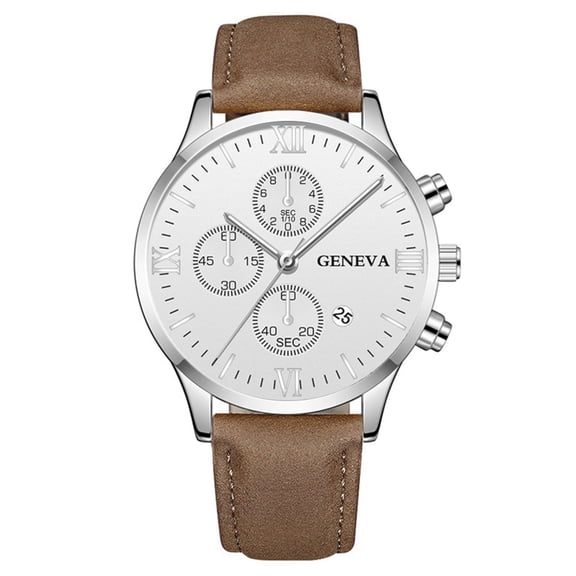 NovaStitch Watches for Men Ultra Thin Large Face Casual Day Watch Leather Band Japan Quartz Movement Analog Display Fashion Daily Wear Gift for Men
