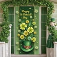 thumbnail image 3 of Green Theme Welcome Banner Gold Heart Pattern Gnome Backdrop Sunflower Design Clover Sunflower Background for Home Decoration Spring Celebration Welcome Event, 3 of 9