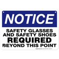 thumbnail image 1 of Gafas de seguridad y zapatos de seguridad necesarios más allá de este punto Señal 7"" x 10"" 0,40 Aluminio Resistencia a la decoloración Uso en interiores y exteriores Fabricado en Estados Unidos por, 1 of 1
