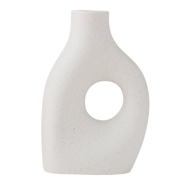 Florero geométrico de cerámica, soporte para maceta, organizador, decoración, florero abstracto, macetero para mesa auxiliar, chimenea, plantas de Estilo A