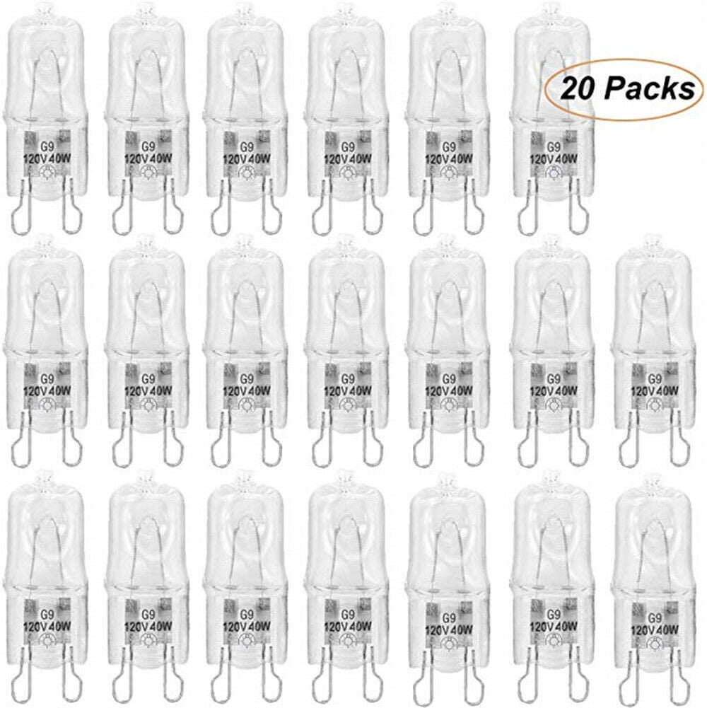 G9 Bulb 120V 40W Warm Halogen Bulb Safety Filament Dimmable Clear Glass