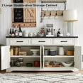 thumbnail image 7 of T4TREAM Farmhouse Sideboard Storage Cabinet with 3 Drawers & 4 Doors, 66'' Wide Buffet Cabinet for Dining Room, White, 7 of 7