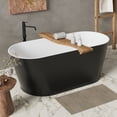 thumbnail image 2 of Yiwa 59" Acrylic Freestanding Bathtub Contemporary Soaking Tub with Stainless Steel Pop-Up Drain and Overflow Option, UPC Certified, 2 of 7