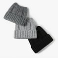 thumbnail image 3 of Gfyviroh Cozy Women's Cat Ear Beanie Hat Woolen Solid Color Cuffed Hat Outdoor Windproof Knitted Hat, 3 of 3