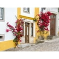 thumbnail image 2 of Eggers, Julie 18x15 White Modern Wood Framed Museum Art Print Titled - Portugal-Obidos-Dark pink bougainvillea vine growing along side the entrance of a home in the walle, 2 of 4