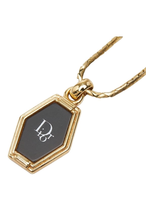 Pre-Owned Christian Dior Dior Honeycomb Motif Necklace Metal Women's