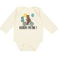 thumbnail image 3 of Inktastic 1st Birthday Bear on Bicycle 1 Year Old Boys or Girls Long Sleeve Baby Bodysuit, 3 of 5