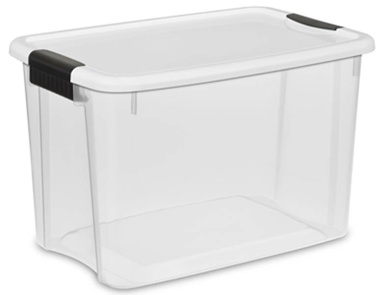 Clear Plastic Bucket With Lid Carry Handle Storage Container Box Bin 59 Litre 