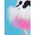 thumbnail image 7 of Ocealan Big Girls Princess Cow Printed Dance Dress School Party Ballet Dancewear BlacK White 10, 7 of 7