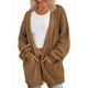 thumbnail image 2 of Cárdigan Extragrande de Punto Suave para Mujer con Bolsillos Camello L, 2 of 6