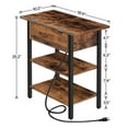 thumbnail image 4 of HOOBRO Flip Narrow End Table with Power Outlets Industrial Home Coffee Table Living Room Bedroom BF341BZ01, 4 of 12