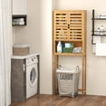 thumbnail image 4 of Costway Over the Toilet Storage Cabinet Tall Bathroom Bamboo Shelf Organizer Space Saver, 4 of 10
