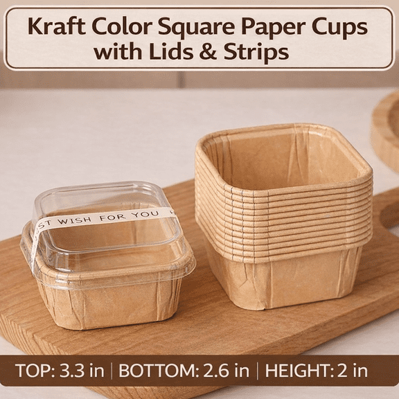 50 Pack Square Dessert Cups with Lids, Disposable Plastic Dessert Cups Pink Blue Gradient Snack Cups for Party, Fruit, Ice Cream, Mousse, Dessert Containers