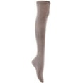 thumbnail image 2 of Lian Lifestyle Exquisite Big Girls Women 3 Pairs Thigh High Cotton Socks. Super Comfortable in Vibrant Colors Size 2.5-7 LBG1024Dark Grey,Grey,Cream, 2 of 8