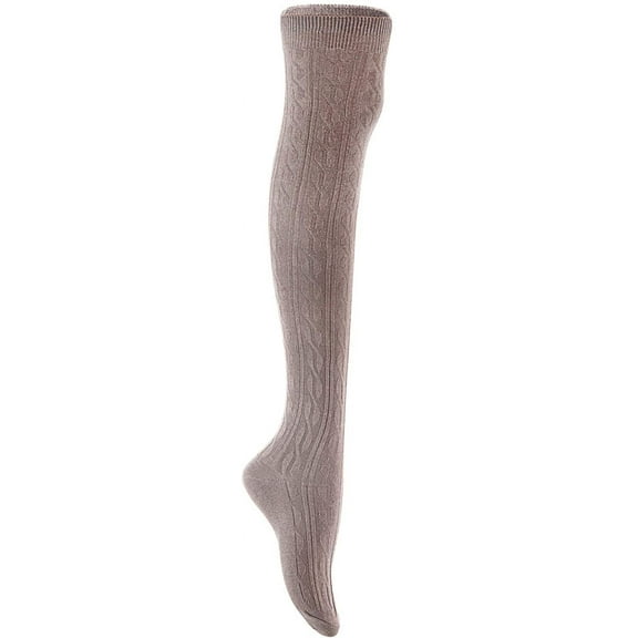 Lian LifeStyle Women's 1 Pair Adorable Comfortable Soft Thigh High Over Knee High Cotton Socks Size 6-9 L1024 Dark Grey