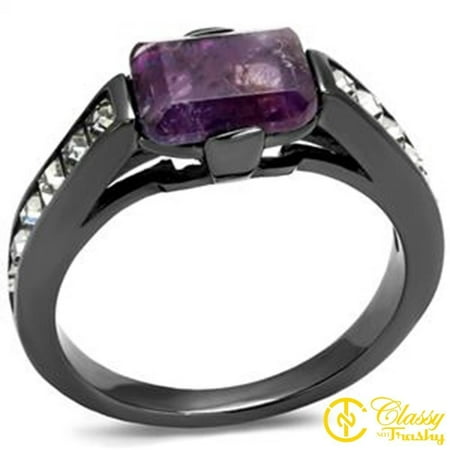 10 Gemstone - Classy Not Trashy® Purple Precious Stone Radiant Women's Ring Size 10
