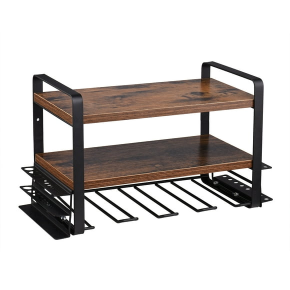 Mistaha Multi-Functional Storage Rack for Tools, Iron and Wood Color Wall-Mounted Organizer for Garage, Basement, and Storage Room