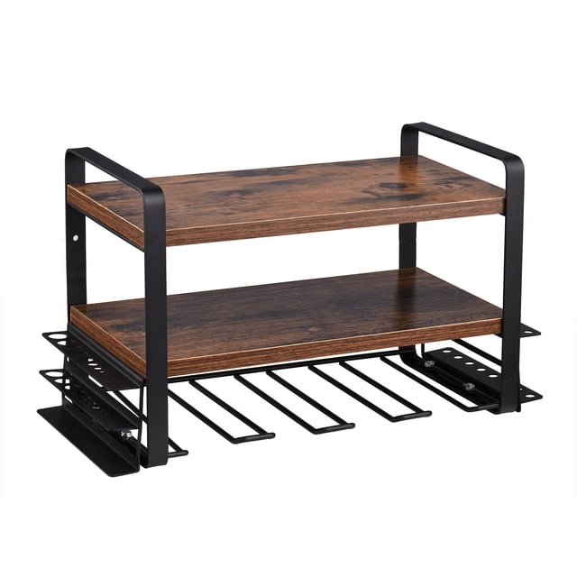 Mistaha Multi-Functional Storage Rack for Tools, Iron and Wood Color Wall-Mounted Organizer for Garage, Basement, and Storage Room