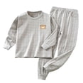 thumbnail image 2 of Fall Savings! Swuxness Toddler Long Sleeve Home Two Piece Sets, Kids Fall Casual Long Pants Sets, Kids Solid Color Round Neck Shirt Casual Comfortable Outfit for Girls and Boys Gray, 2-3 Years, 2 of 2