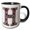 Black/White, variant on 3drose, Pretty Image of Ruby Jeweled Monogram Letter H, 11oz Two-tone Red Mug