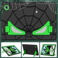 thumbnail image 4 of Kids Case for Samsung Galaxy Tab A8 10.5 inch (2022) SM-X200/X205/X207 with Pencil Holder, Lightweight Shockproof Stand Anti-Slip Rugged Silicone PC Case Cover for Boys Girls, Black+Green, 4 of 8