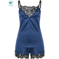 thumbnail image 5 of Deago Women's Lace Sleepwear Set Satin Cami Pajama Set Sexy Lingerie Babydoll Nightgown Shorts Set Nightwear M-XXL, 5 of 6