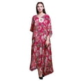 thumbnail image 1 of Bimba Longue Robe Caftan Maxi de Plage, par-Dessus de Maillot de Bain, Kaftan pour Femmes, Magenta, 1 of 5