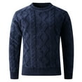 thumbnail image 2 of Kalauyu Men's Pullover Sweater Cable Knit Chunky Sweater Classic Casual Crewneck Sweaters, 2 of 7