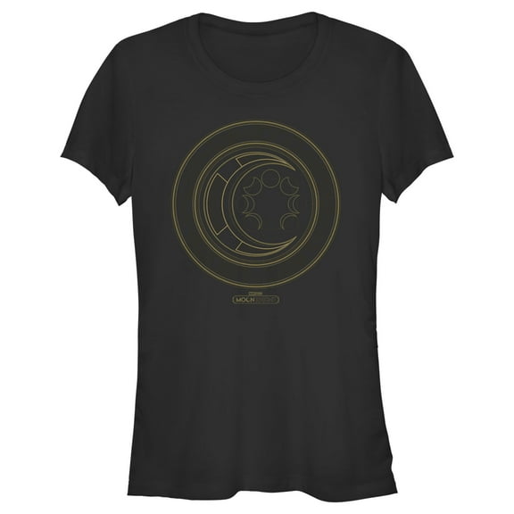 Junior's Marvel: Moon Knight Hieroglyphic Moon Phase Logo  Graphic Tee Black Small