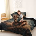 thumbnail image 5 of jejeloiu Rustic Highland Cow Queen Comforter Set Kids,Western Print Bedding Comforter Set,Reversible,3pcs, 5 of 8