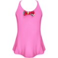 thumbnail image 1 of Girls Double-Straps Criss Cross Traje de baño Bow Tie Bathing Traje Rosado 6 Años Rosado 6 Años Xishao ropa, 1 of 2