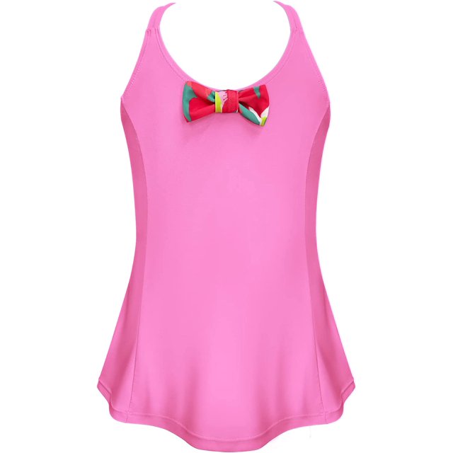 Girls Double-Straps Criss Cross Traje de baño Bow Tie Bathing Traje Rosado 6 Años Rosado 6 Años Xishao ropa